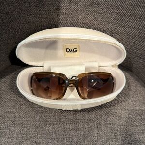DOLCE & GABBANA DG2192 875 Crystal Brown Gradient Rectangle Sunglasses 62-17 115